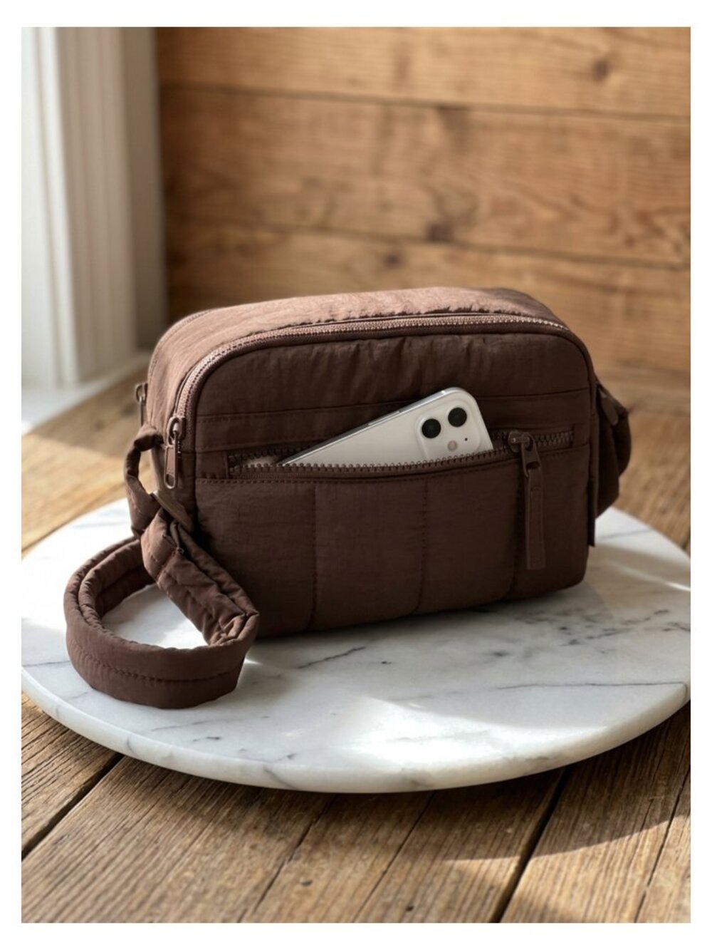 Puffy Nylon Crossbody Bag Mini RFID Blocking Travel Purse Wallet